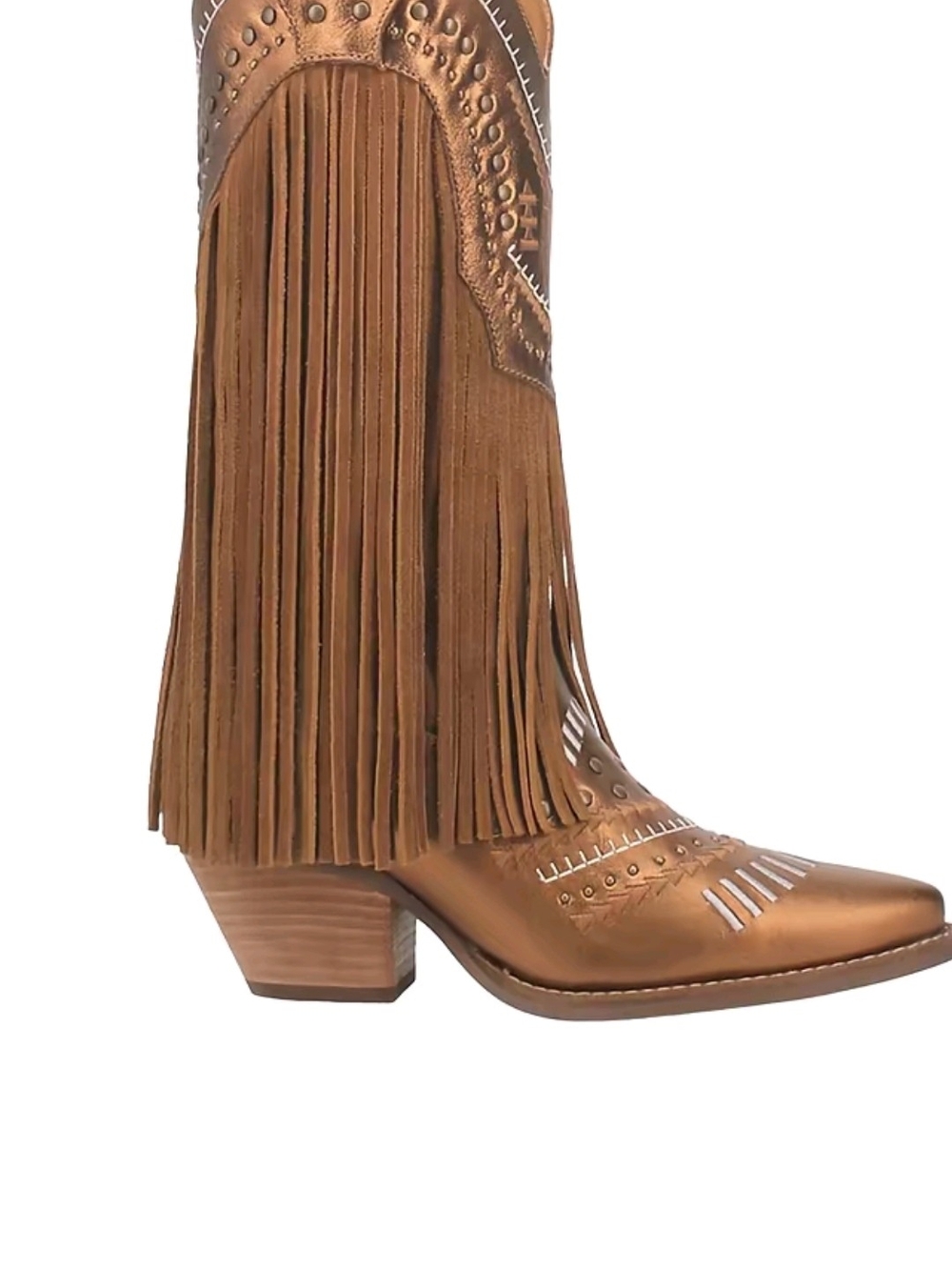 dingo Brown Fringe Western Ankle Boot 71/2 New In Box